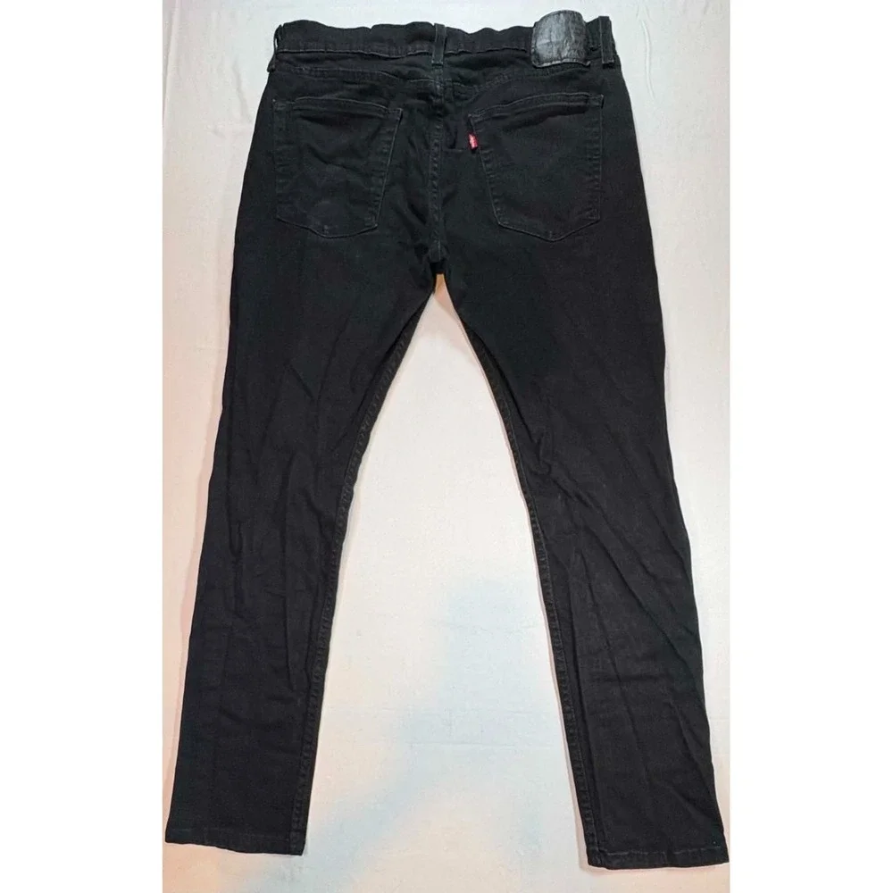 Levis 512 Mens Slim Taper Black Denim Jeans 36x32 W36 L32 Stretch Pants